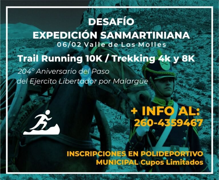 El “Desafío expedición sanmartiniana” se correrá este sábado 6