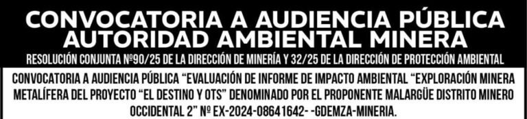 CONVOCATORIA A AUDIENCIA PÚBLICA AUTORIDAD AMBIENTAL MINERA