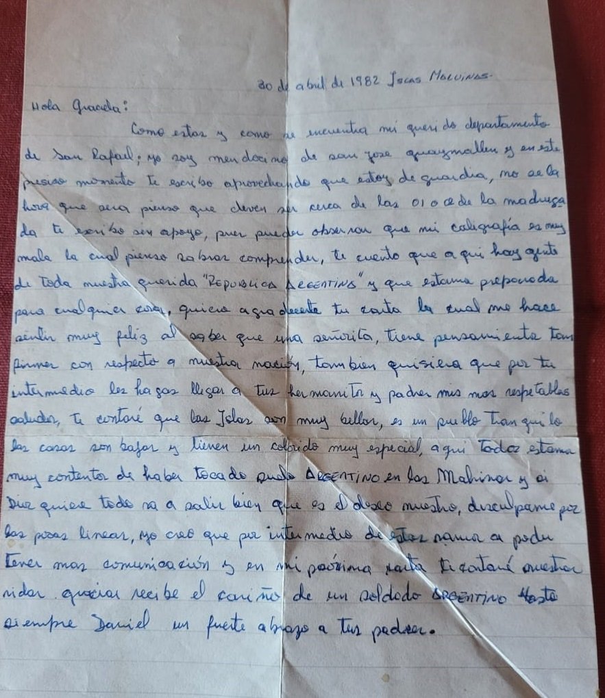 Emotivo testimonio de un soldado argentino desde Malvinas en 1982 6 carta