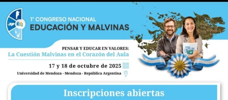 Mendoza será sede del Primer Congreso Nacional sobre Educación y Malvinas