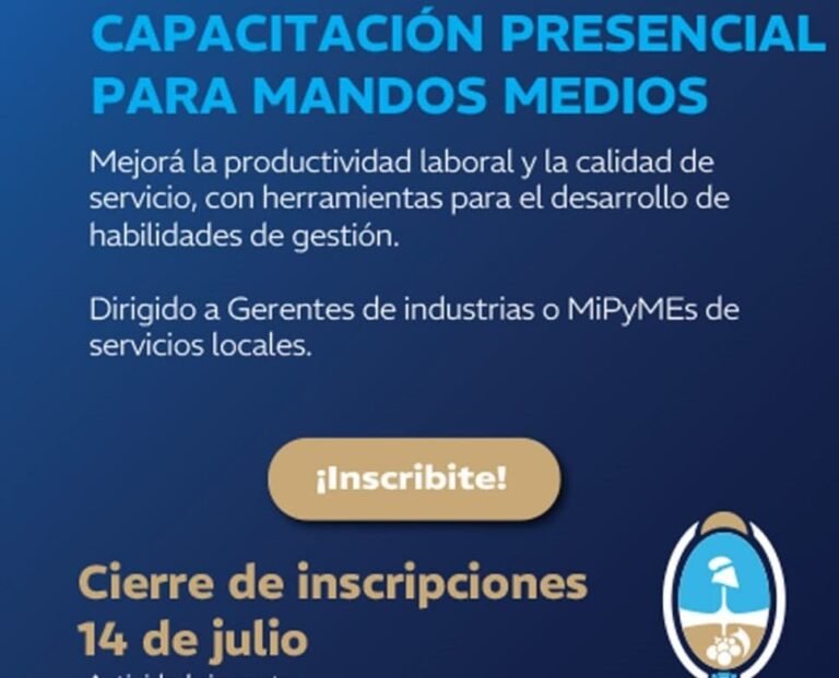 Capacitación gratuita para mandos medios de servicios e industrias