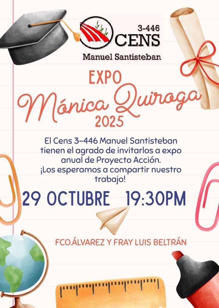 El CENS 3-446 Manuel Santisteban presenta la Expo Mónica Quiroga 2025 6 Imagen de WhatsApp 2025 10 29 a las 10.50.56 3d8cfec2 1