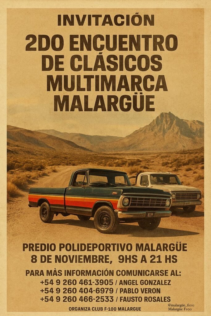 Malargüe será sede del segundo Encuentro de Clásicos Multimarca con un fin solidario 5 WhatsApp Image 2025 10 30 at 4.35.21 PM