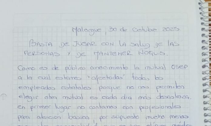 Imagen de la carta llegada a nuestra redacción Imagen de la carta llegada a nuestra redacción