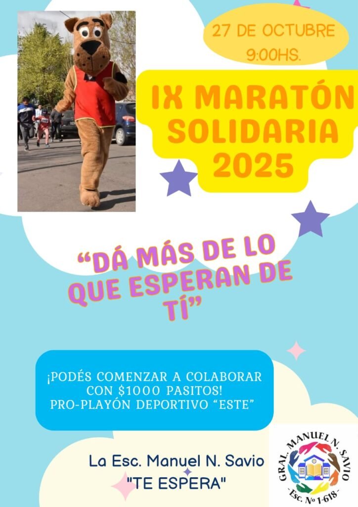 La Escuela Manuel N. Savio realizará la IX Maratón Solidaria para construir su nuevo playón deportivo 6 sabio