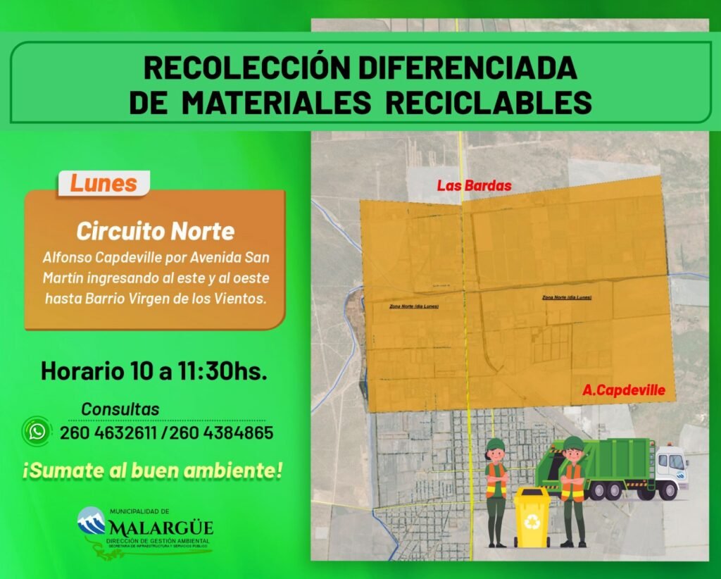 Recolección de reciclables en Malargüe: días, horarios y circuitos por zonas 2 WhatsApp Image 2025 12 30 at 8.55.56 AM