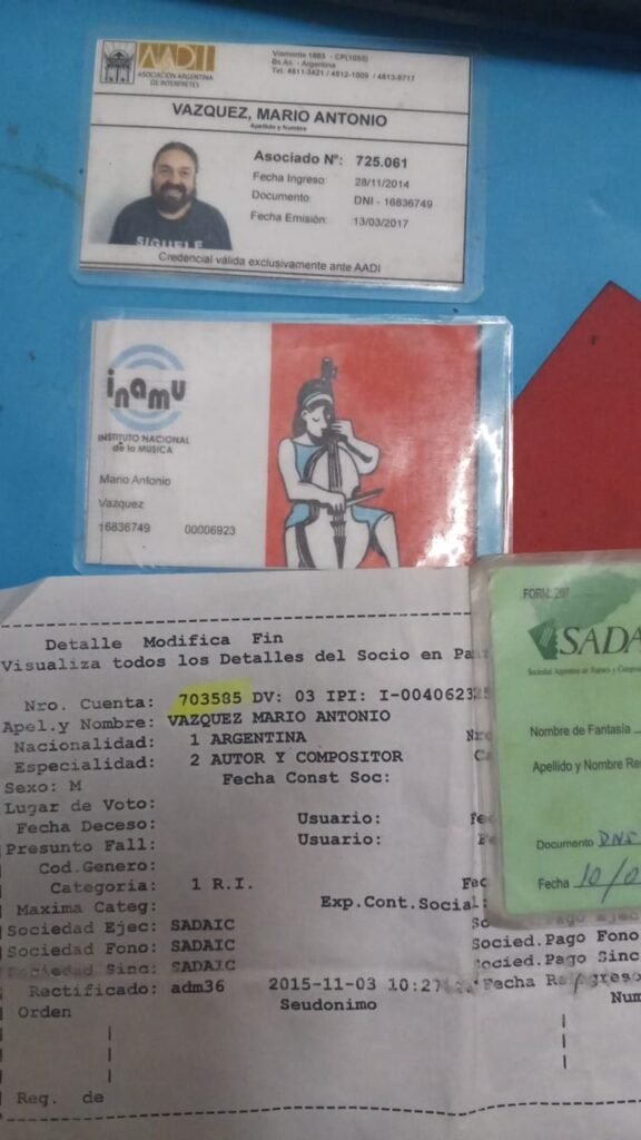 Licencias demusico de Vazquez