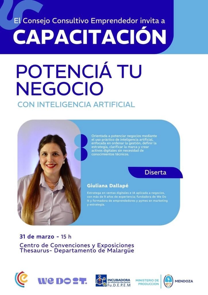 Capacitación en inteligencia artificial para emprendedores en Malargüe 1 655208559 1340410881465879 3594184404665105722 n