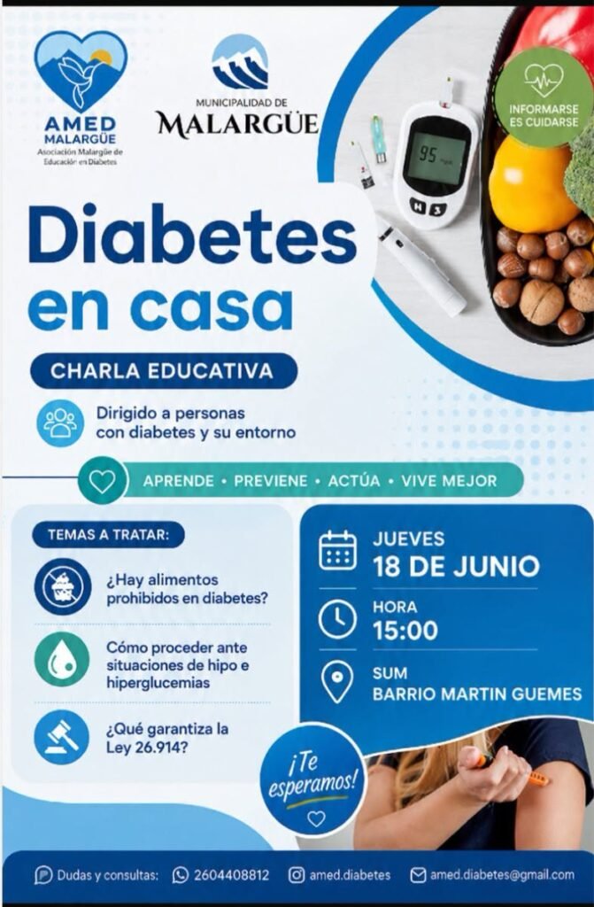 Diabetes en casa llega al barrio Martín Güemes con un segundo encuentro educativo abierto a la comunidad. 1 726674349 1346643580724253 696777636656224124 n