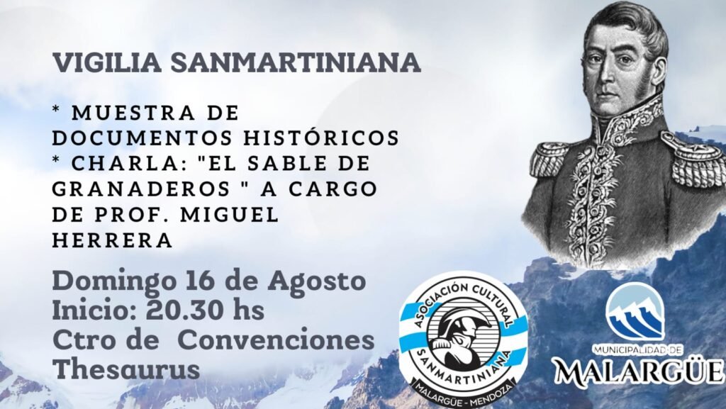 Vigilia Sanmartiniana: una muestra histórica y una charla sobre el sable de Granaderos 1 WhatsApp Image 2026 08 13 at 6.00.09 PM