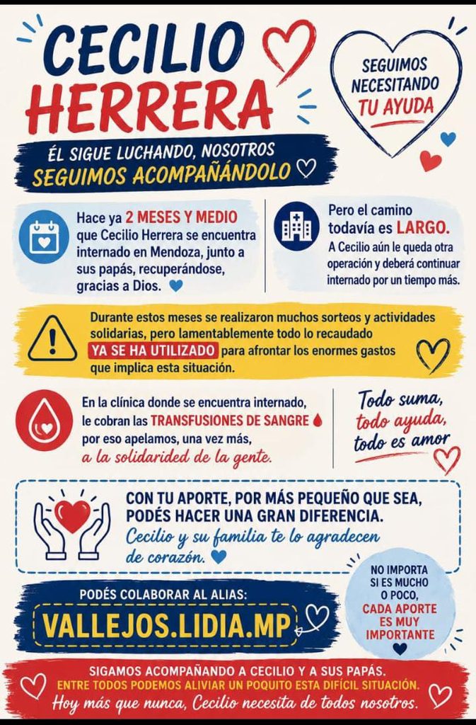 A casi tres meses de sufrir un accidente en moto, Cecilio Herrera continúa internado y necesita ayuda. 1 WhatsApp Image 2026 08 28 at 10.17.28 AM