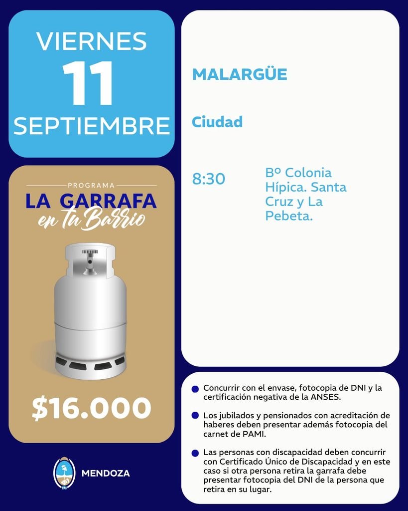 La Colonia Hípica tendrá este viernes un punto de venta de garrafas subsidiadas. 1 WhatsApp Image 2026 09 10 at 7.03.35 PM