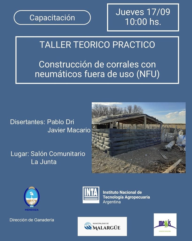 La Junta tendrá mañana una capacitación sobre corrales construidos con neumáticos. 1 WhatsApp Image 2026 09 15 at 8.36.09 AM