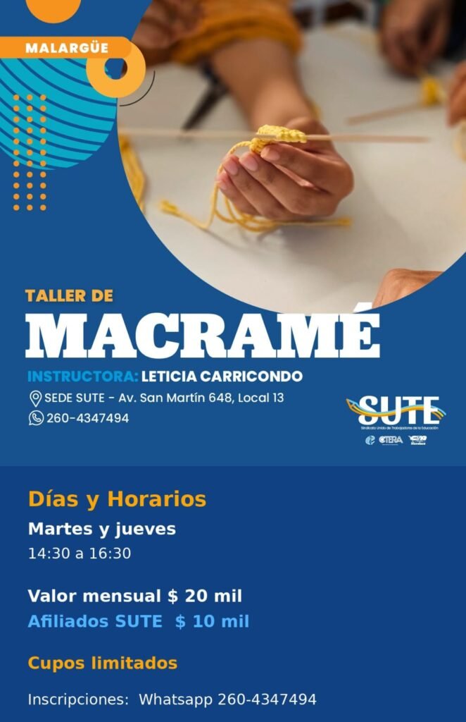 El SUTE ofrece una capacitación en manipulación segura de alimentos yoga, macramé, corte y confección. 2 WhatsApp Image 2026 09 29 at 6.27.17 PM 1
