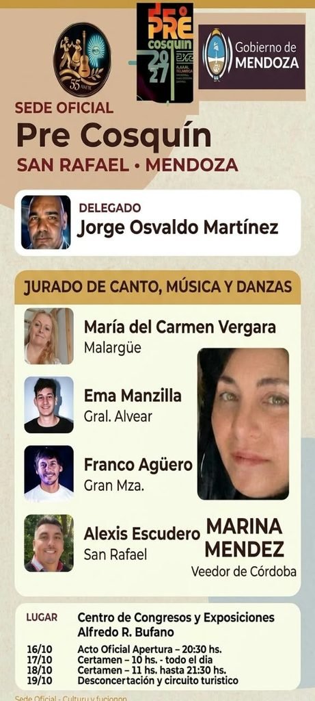 Pre Cosquín en San Rafael: Malargüe tendrá representación en el jurado y convocan a sus artistas 1 WhatsApp Image 2026 10 04 at 2.35.41 PM