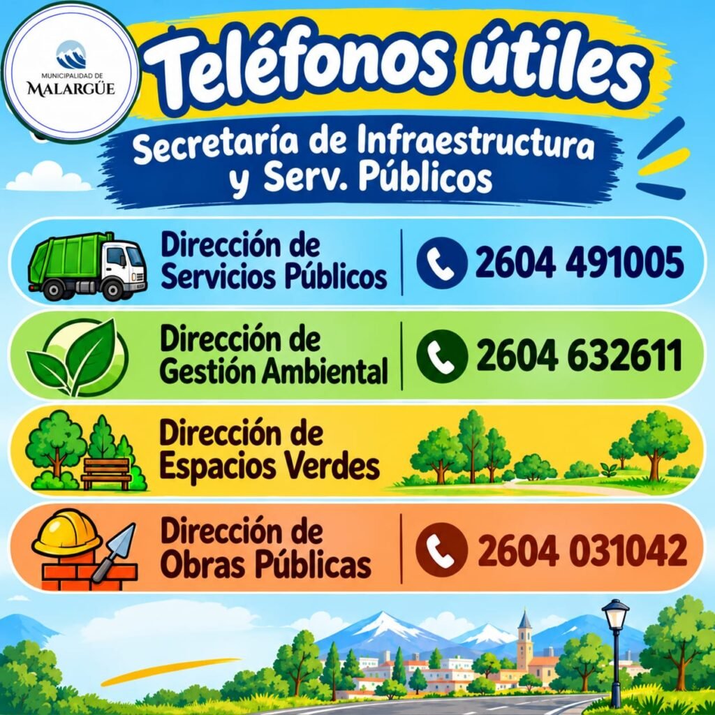 La Municipalidad de Malargüe dio a conocer los teléfonos útiles de sus secretarías 3 WhatsApp Image 2026 10 10 at 6.47.15 PM 2