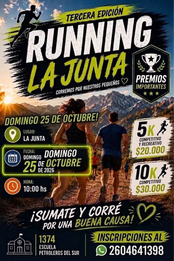 Este domingo 25 de octubre, Running en La Junta. 1 WhatsApp Image 2026 10 21 at 5.11.43 PM